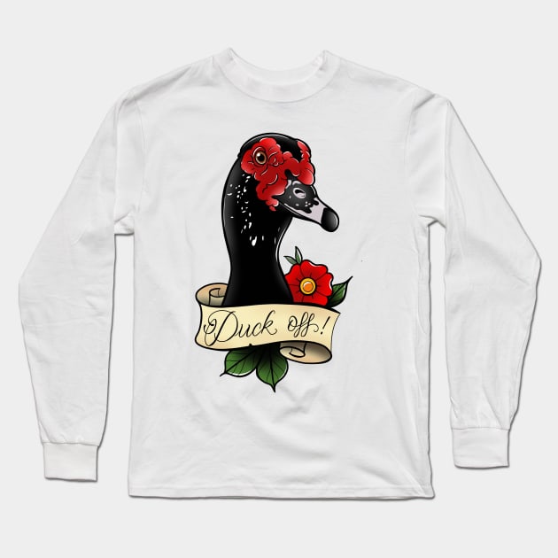 Duck off! Long Sleeve T-Shirt by Jurassic Ink